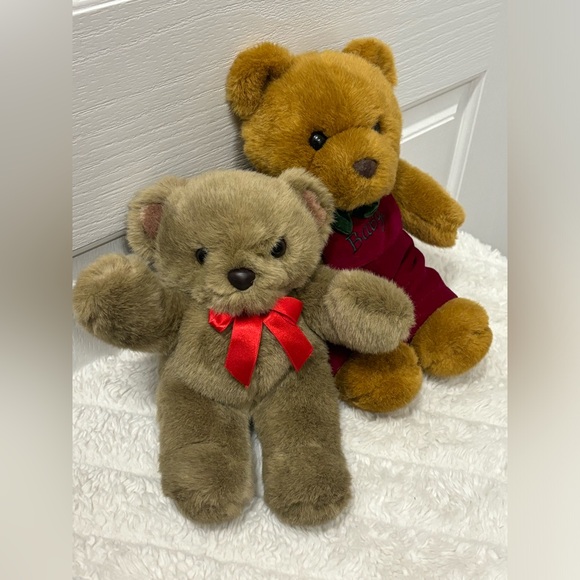 2 Commonwealth mini soft and fluffy teddy bears plushes 10” & 12” - Picture 8 of 16